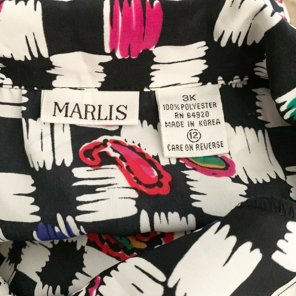 Marlis | Vintage Multicolored Blouse New With Tags Size 12 - Picture 3 of 16